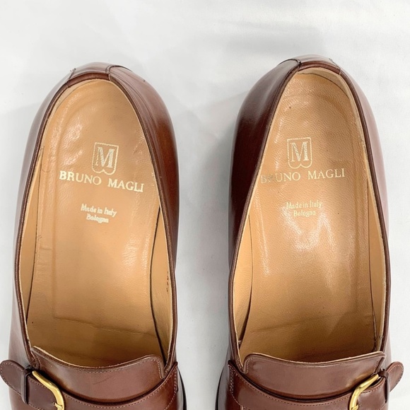 Bruno Magli Mens Shoes Wilkes Loafer Brown Italian Leather Buckle Sz 12 W main image 5